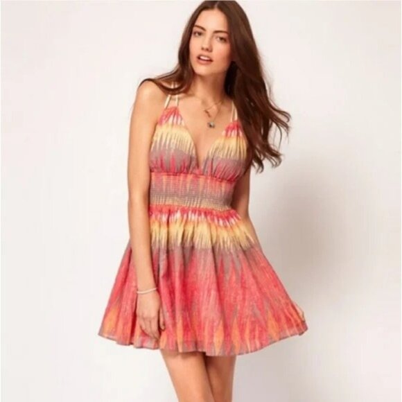 Free People Lurex Sleeveless Indian Summer Mini Dress - Picture 5 of 16